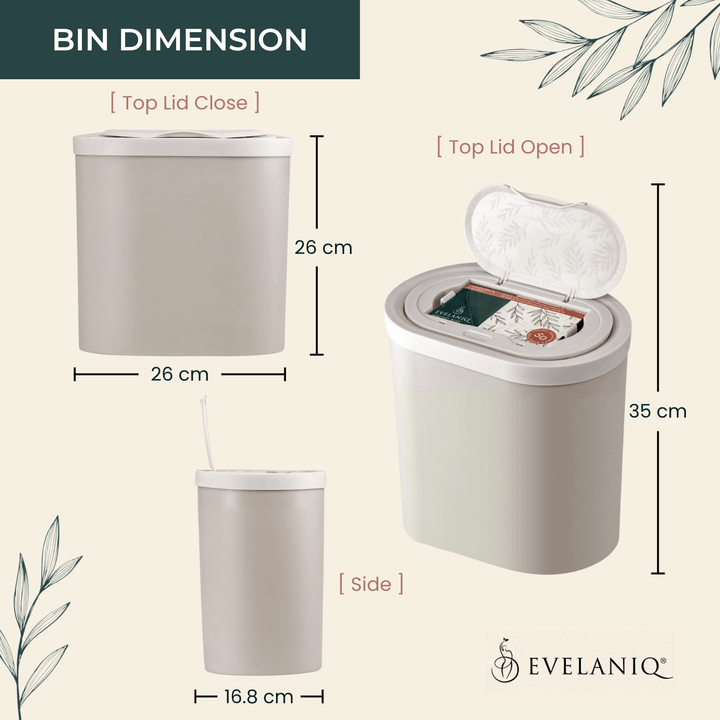 evelaniq sanitary bin size dimension