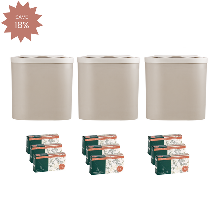 Large Household Pack - 3x Evelaniq Sanitary Units includes 9 boxes of 50 Re-fills.