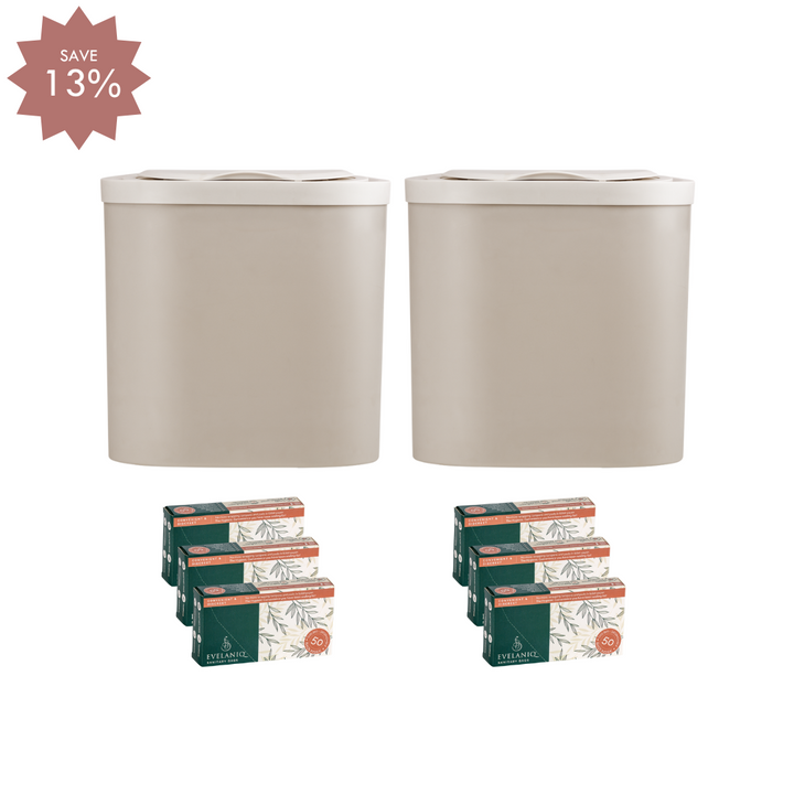 Household Pack - 2x Evelaniq Sanitary Units includes 6 boxes of 50 re-fills