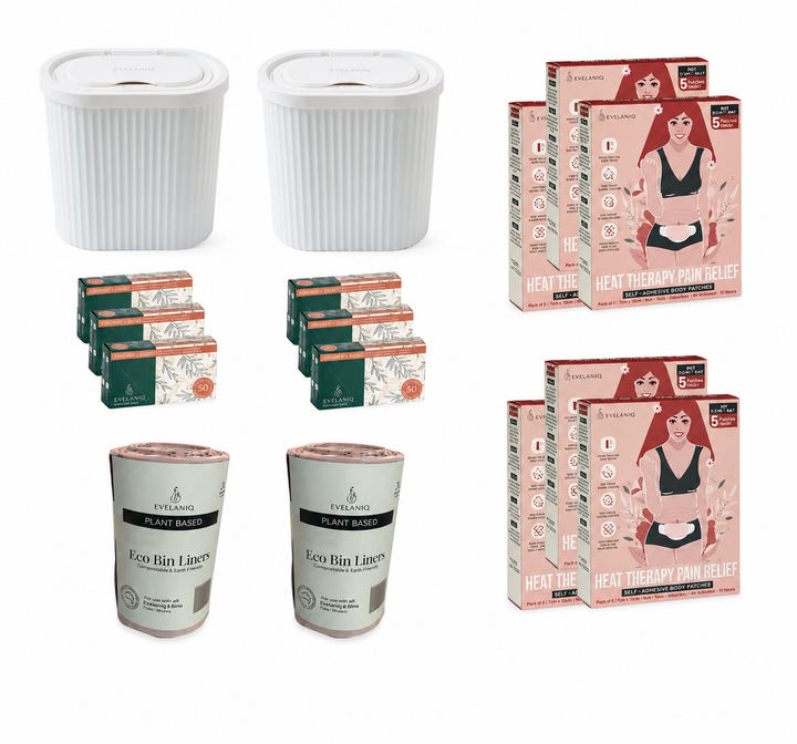 The Family Bathroom Bundle - 2 Starter Packs + 2 Reusable Heat Packs + 2 Bin Liners Rolls