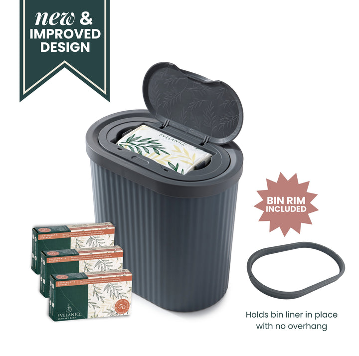 Dark Grey Starter Pack - 1x Evelaniq Sanitary Unit  Includes 3 x 50 boxes of Re-fills.