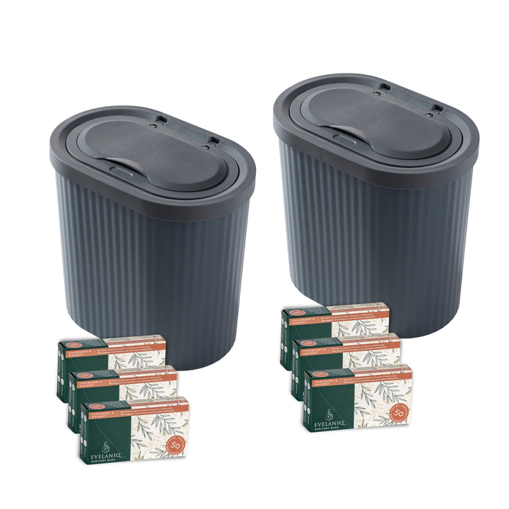 Household Pack - 2x Evelaniq Sanitary Units includes 6 boxes of 50 re-fills