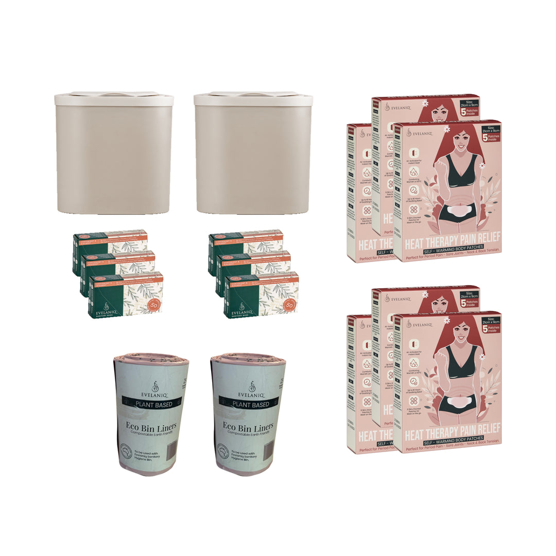 The Family Bathroom Bundle - 2 Starter Packs + 2 Reusable Heat Packs + 2 Bin Liners Rolls