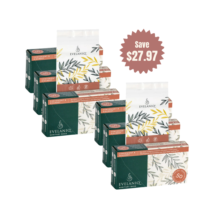 300 Bio-Degradable Sanitary Bags - 6 Boxes of 50