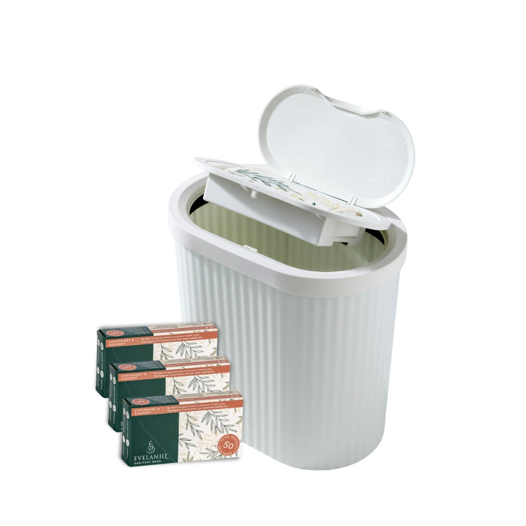 WHITE Starter Pack - 1x Evelaniq Sanitary Unit  Includes 3 x 50 boxes of Re-fills