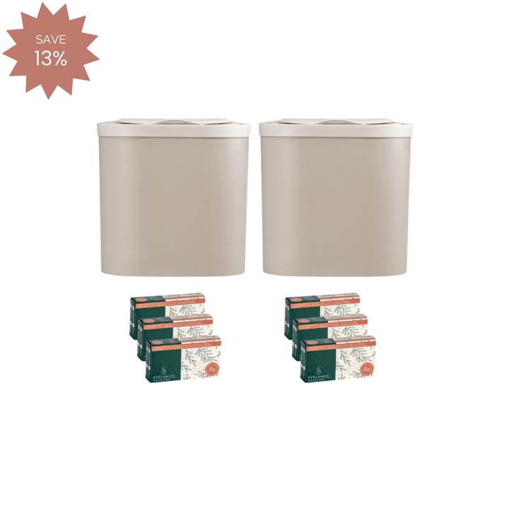 Household Pack - 2x Evelaniq Sanitary Units includes 6 boxes of 50 re-fills